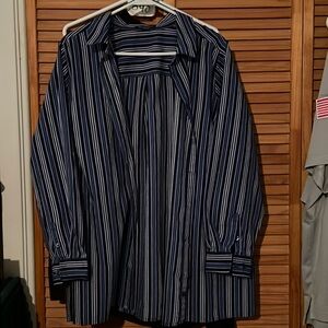 Roaman’s 24W long sleeved blue striped blouse